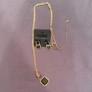 White House Black Market Long Necklace with Matching Earrings